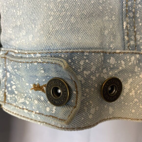 Brooklyn Cloth Graphic Denim Jacket Stay Wavy Womens L Streetwear - Picture 9 of 12